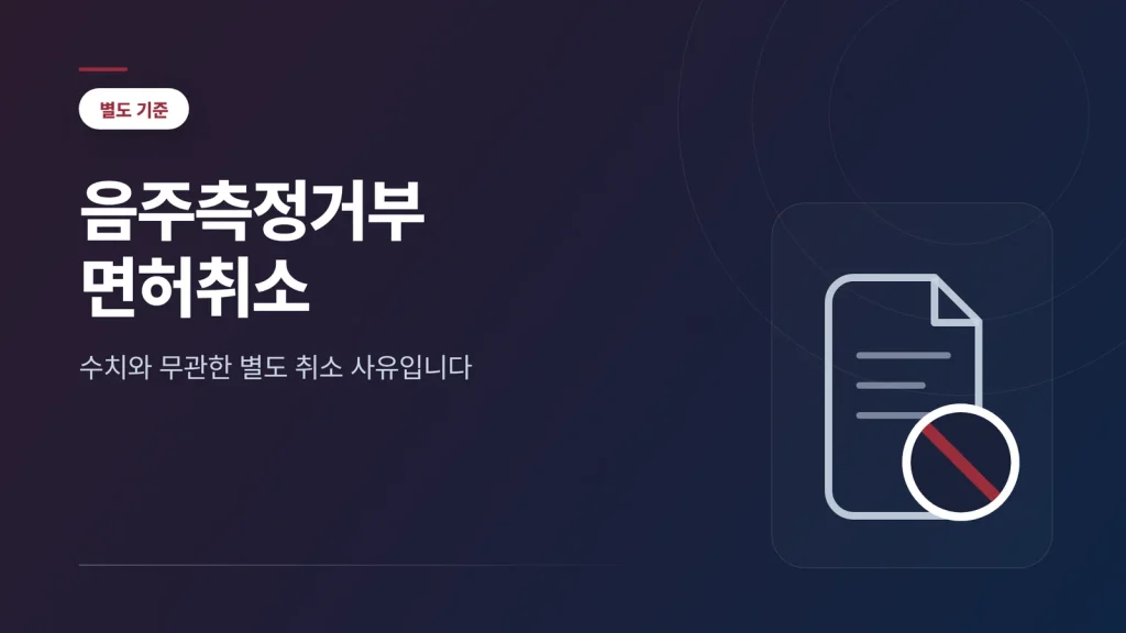 음주측정거부 면허취소 대표 이미지